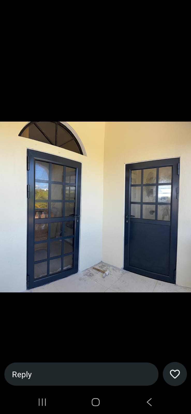 Dark Grid Glass Doors