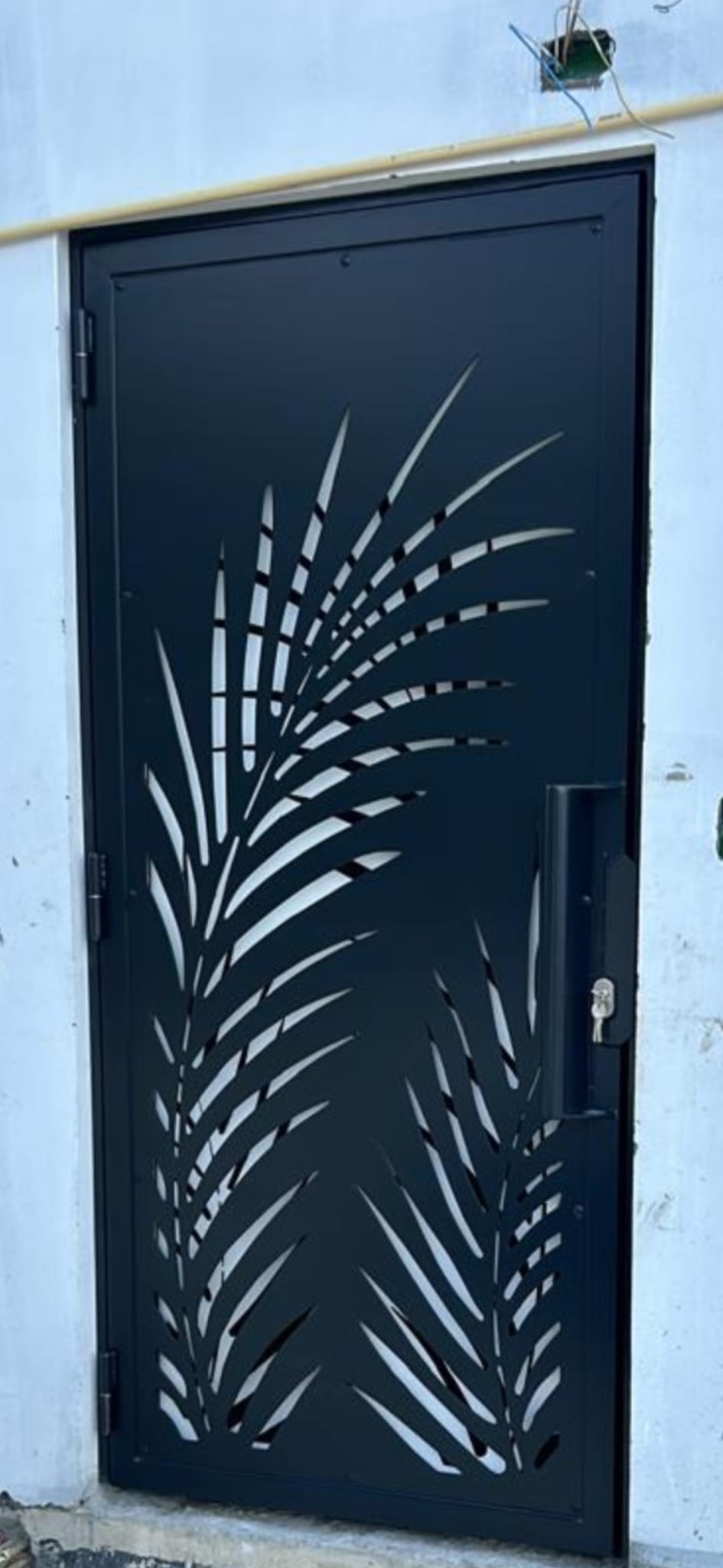 Palm Leaf Cut-Out Door
